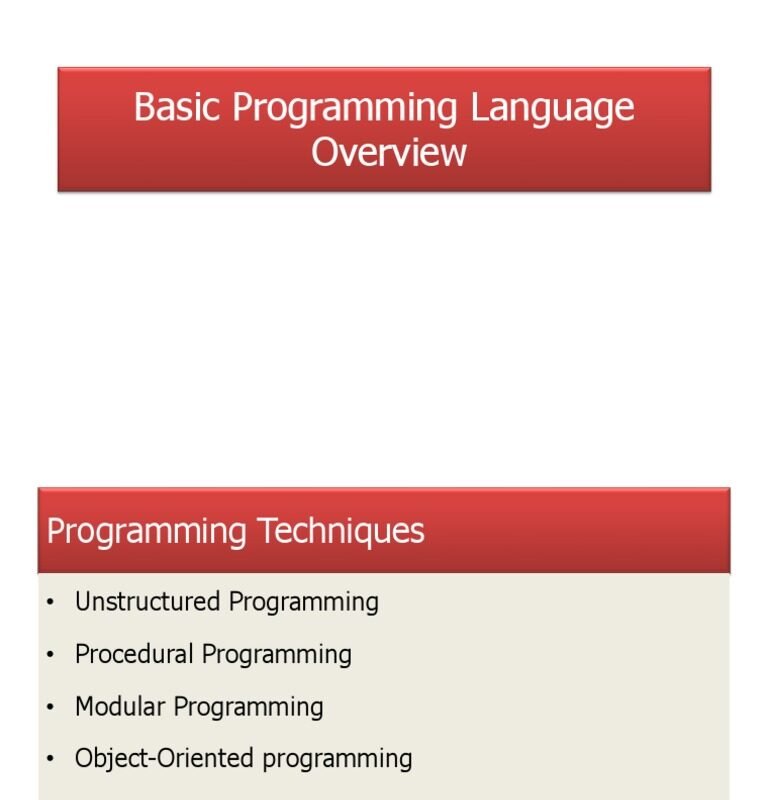 basic programming languages
