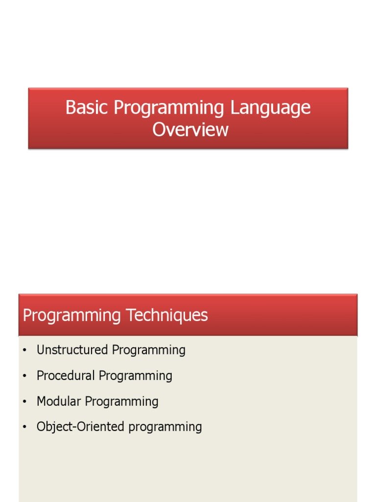 basic programming languages