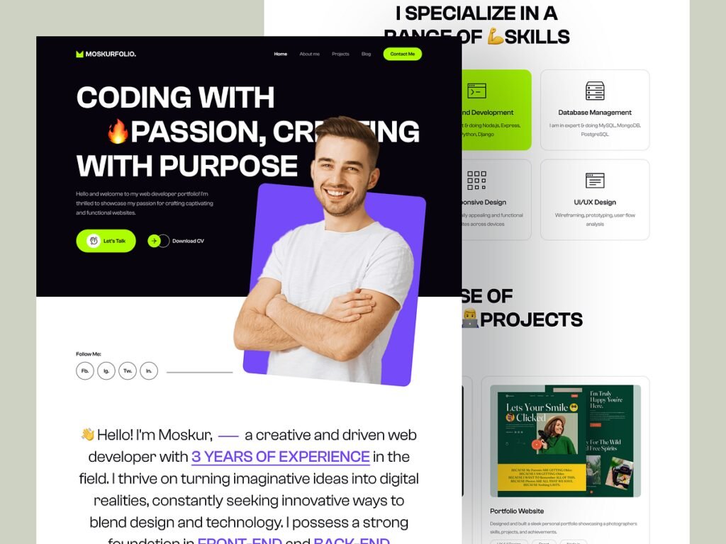 building a portfolio for web developers