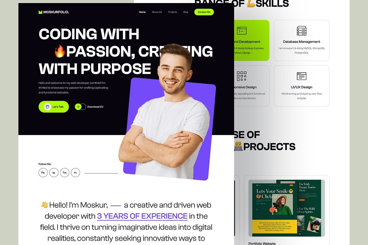 building a portfolio for web developers